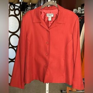 ✨ The Pendleton Power-Move Petite Blazer in Fiery Coral Silk ✨